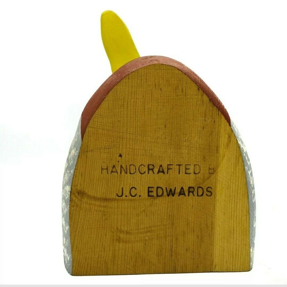 J.C Edwards Wooden Mallard And Drake Half Ducks Decoy/ Decoration Bookend - Picture 12 of 12